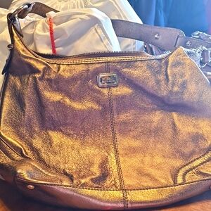 The Sak Gold Leather Hobo Bag